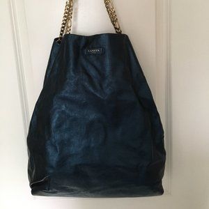 Midnight blue metallic tote by Lanvin, NWT